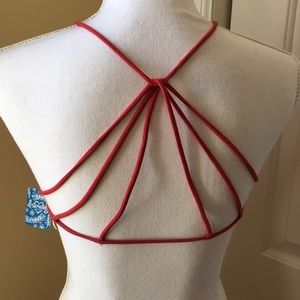 free people 🌸 Strappy Back Bra Summer Red